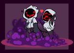  &lt;3 2020 angry balls big_balls big_penis black_balls black_penis border cloak clothing duo erection fist genitals huge_balls huge_penis humanoid humanoid_genitalia humanoid_penis male necromancer_(nuclear_throne) no_pupils not_furry penis penis_envy purple_background purple_border rabblet red_eyes robe simple_background standing technomancer_(nuclear_throne) topwear white_clothing white_topwear 