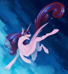 equid equine feathers female feral flying happy hasbro hi_res horn horse mammal my_little_pony mythological_creature mythological_equine mythology night pony reward sky smile solo star sunny_way winged_unicorn wings