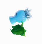  artist_name ben-day_dots blue_eyes commentary film_grain from_behind from_side full_body highres hightguy leaf no_humans plants_vs._zombies screentones simple_background snow_pea_(plants_vs._zombies) solo symbol-only_commentary white_background 