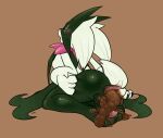 3_fingers 3_toes anal_prolapse anthro anus backsack balls blush bodily_fluids butt butt_grab crowbarcrow dripping excessive_feces eyes_closed feces feces_on_body feces_on_feet feces_on_ground feces_on_penis feet fingers generation_9_pokemon genital_fluids genitals glistening glistening_body hand_on_butt hi_res male meowscarada nintendo open_mouth penis penis_on_feet pokemon pokemon_(species) pooping precum precum_drip presenting presenting_hindquarters prolapse puffy_anus raised_tail solo stretched_anus tail toes