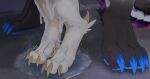  ambiguous_fluids ambiguous_gender anthro claws dragon duo feet foot_focus from_behind_position hi_res leg_cropped_sex mythological_creature mythological_scalie mythology offscreen_sex scalie sex standing standing_sex velkhana4396 