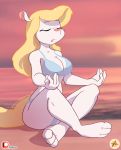  3_toes animaniacs anthro bikini breasts cleavage clothed clothing crossed_legs eyes_closed female furboz mammal meditation minerva_mink mink mustelid musteline sex sitting solo sunset swimwear toes warner_brothers water 