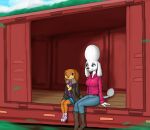 age_difference anthro blue_bottomwear blue_clothing blue_jeans blue_pants blue_shorts boots bottomwear brown_boots brown_bottomwear brown_clothing brown_footwear brown_jacket brown_topwear canid canine canis clothed clothing dachshund delores_(paw_patrol) denim denim_bottomwear denim_clothing diacordst domestic_dog duo female female/female footwear hunting_dog inside_train jacket jeans liberty_(paw_patrol) looking_at_another mammal nickelodeon nickelodeon_movies on_train pants paw_patrol pink_clothing pink_footwear pink_shirt pink_shoes pink_socks pink_topwear poodle purple_clothing purple_shirt purple_topwear riding_train shirt shoes shorts sitting socks topwear train train_car vehicle younger_female