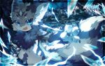 2024 4_fingers abstract_background anthro artist_name big_tail blue_eyes blue_theme canid canine canis cel_shading chest_tuft chinese_text cool_colors cute_fangs digital_drawing_(artwork) digital_media_(artwork) english_text fangs fingers fluffy fluffy_body fluffy_fur fluffy_tail fur glistening glistening_eyes grey_body grey_fur grey_markings ice inner_ear_fluff kemono looking_at_viewer male mammal markings multicolored_body multicolored_fur neck_tuft open_mouth open_smile pawpads paws pose raised_arm shaded smile smiling_at_viewer solo standing tail teeth text tongue tuft wallpaper water_background watermark white_body white_fur wolf yuanxiang