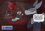 accipitrid accipitriform animate_inanimate anthro asinus avian bald_eagle bird black_hair blood bodily_fluids cloak clothing demon demon_humanoid domestic_pig don_kennedy donkey eagle elephant elephantid english_text equid equine fur george_o._pillsburry gore grey_body grey_fur grey_skin group hair happyroadkill heart_(organ) hi_res humanoid knife living_statue male mammal occult_symbol organs pentagram pink_body pink_skin politics proboscidean ritual_sacrifice sculpture sea_eagle statue statue_of_liberty suid suine sus_(pig) symbol text