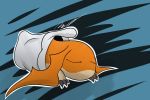  2015 ambiguous_gender black_claws claws digimon digimon_(species) eyes_closed feral orange_body patamon rimedown signature sleeping wings 