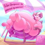  1:1 2020 belly big_belly crown cutie_mark diamond_tiara_(mlp) equid equine female feral food friendship_is_magic graphene hyper hyper_belly mammal morbidly_obese morbidly_obese_female my_little_pony obese obese_female overweight overweight_female solo thick_thighs 