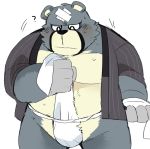  2020 ? animal_crossing anthro asian_clothing belly bulge clothing curt_(animal_crossing) east_asian_clothing fundoshi humanoid_hands hyaku_(artist) japanese_clothing kemono male mammal nintendo overweight overweight_male simple_background solo underwear ursid video_games white_background 