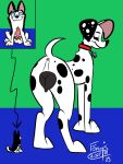 101_dalmatian_street 101_dalmatians animal_genitalia animal_vulva anus black_ears black_nose black_spots bunzboi canid canine canine_genitalia canine_vulva canis crossgender dalmatian disney domestic_dog dylan_(101_dalmatians) female fenris64 feral floppy_ears fur genitals green_background growth hansel_(101_dalmatians) heterochromatic_ears hi_res husky macro macro_female macro_feral male mammal mtf_crossgender nordic_sled_dog pink_inner_ear simple_background size_difference smaller_male spitz spots white_body white_fur white_spots