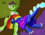  atomicmeta bent_over blue_dragon bowing butt cel_shading fellatio flay flay_(wingedwilly) green_dragon hi_res lgbt_pride lineless looking_at_viewer male male/male neon neon_the_dragon oral penile pride_colors pride_month_2019 pride_month_2020 rainbow_flag rainbow_pride_flag rainbow_symbol secret_sex sex smile smirk stealth_sex translucent x-ray 