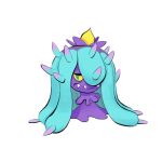  blue_eyes colored_sclera fangs highres looking_at_viewer mareanie matt_greenholt no_humans pokemon pokemon_(creature) simple_background solo spikes white_background yellow_sclera 