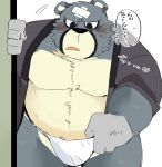  2020 animal_crossing anthro asian_clothing belly black_nose blush clothing curt_(animal_crossing) east_asian_clothing fundoshi humanoid_hands hyaku_(artist) japanese_clothing kemono male mammal nintendo overweight overweight_male solo underwear ursid video_games 