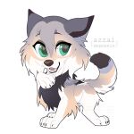 1:1 2021 alpha_channel azzai black_claws brown_nose canid canine canis cheek_tuft chibi claws colored digital_drawing_(artwork) digital_media_(artwork) eyelashes facial_tuft fangs female feral flat_colors fur green_eyes grey_body grey_fur head_tuft inner_ear_fluff looking_away mammal markings multicolored_body multicolored_fur nude open_mouth open_smile smile solo standing tail teeth tuft white_body white_fur wolf yellow_markings