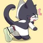 >_< anal anal_masturbation anal_penetration anus ass_out backsack balls big_dildo black_body black_fur blush blush_lines butt censor_bar censored cheek_tuft chibi dildo dildo_in_ass dildo_insertion dipstick_tail domestic_cat eyes_closed eyewear facial_tuft faux_gaping_anus felid feline felis fur genitals glasses ineffective_censorship konzaburou large_penetration leaning leaning_forward leg_markings male mammal markings masturbation multicolored_body multicolored_fur neck_tuft object_in_ass penetration pink_anus presenting presenting_hindquarters raised_tail reboot_(character) reboot_(reboot) rectangular_glasses sex_toy sex_toy_in_ass sex_toy_insertion socks_(marking) solo tail tail_markings transparent_dildo transparent_sex_toy tuft tuxedo_cat two_tone_body two_tone_fur white_balls white_body white_fur
