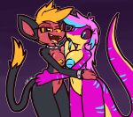 2026 4_fingers anthro anthro_on_anthro big_breasts big_nipples black_body black_eyes black_fur blue_body blue_eyes blue_hair blue_nipples blue_pupils blue_scales blue_stripes bodily_fluids bracelet breast_size_difference breast_squish breasts collar duo eyebrows female female/female fingers fur genitals grey_bracelet grey_collar hair haplorhine hip_grab huge_breasts huge_nipples interspecies jewelry lizzy_(blissman2020) looking_at_another looking_at_viewer mammal monkey nipples nude orange_body orange_fur orange_hair orange_nose orange_sclera orange_tongue primate pupils purple_body purple_hair purple_scales purple_sclera raised_eyebrow red_body red_fur red_inner_ear reptile saliva saliva_string scales scalie smile smirk snake squish standing striped_body striped_scales stripes studded_bracelet studded_collar studded_jewelry studs tail tail_tuft talia_(blissman2020) tongue tongue_out tuft ultilix vulva yellow_body yellow_scales