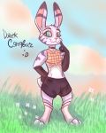  4:5 anthro bottomwear clothed clothing crossdressing disney jack_savage lagomorph legwear leporid male mammal rabbit sashimisasha shorts socks solo teenager young zootopia 