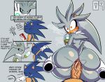2026 anal anal_fluids anal_penetration anthro anus big_butt blue_body bodily_fluids butt clothing dialogue digital_drawing_(artwork) digital_media_(artwork) duo electronics english_text eulipotyphlan fluffy fluffy_chest gloves handwear hedgehog hi_res holding_butt holding_object holding_phone male male/male male_penetrated male_penetrating male_penetrating_male mammal orange_eyes penetration penile penile_penetration penis_in_ass phone sega sex short_tail silver_the_hedgehog smile smirk snesti09 sonic_the_hedgehog sonic_the_hedgehog_(series) speech_bubble spread_butt spreading tail text white_body wide_eyed
