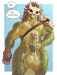anthro areola armor balls balls_expansion banana_da_boi biceps big_balls big_penis bodily_fluids bone bone_mask bracelet deltoids dripping erection excessive_genital_fluids excessive_precum expansion foreskin front_view genital_expansion genital_fluids genitals hand_on_penis hi_res huge_balls humanoid_genitalia humanoid_penis jewelry leaking_precum lihzahrd lizard long_foreskin looking_at_viewer low-angle_view male male_anthro mask masturbation motion_lines muscular muscular_anthro muscular_male neck_ring nipples pauldron pecs penile penile_masturbation penis potion potion_bottle precum reptile scalie shoulder_armor simple_background skull skull_mask solo standing stocky tail terraria trapezius unretracted_foreskin vein veiny_balls witch_doctor_(terraria)