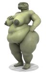  3d_(artwork) anthro areola belly big_belly big_breasts breasts digital_media_(artwork) dr-0range female genitals hi_res lips lizard looking_at_viewer matilda_magnusson nipples non-mammal_breasts nude obese obese_female overweight overweight_female pussy reptile scalie simple_background smile solo thick_lips 