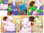 2026 absurd_res anthro antlers big_breasts big_butt blonde_hair blue_eyes blue_nose blush bodily_fluids boss_monster_(undertale) bovid breasts butt caprine carol_holiday clothed clothing clothing_pull colored comic curvy_figure deer deltarune dialogue digital_drawing_(artwork) digital_media_(artwork) duo english_text eyes_closed female fingers french_kissing fur goat group hair hi_res horn huge_breasts huge_butt human kissing kris_dreemurr makeup male male/female mammal mature_anthro mature_female new_world_deer nipples open_mouth panties panty_pull pseudo_incest_(lore) reindeer shaded smile speech_bubble text thenewpassion thick_thighs threeway_kiss tongue tongue_out topless topless_anthro topless_female toriel trio triple_kiss undertale undertale_(series) underwear underwear_pull white_body white_fur