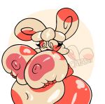 anthro belly big_belly big_breasts breast_grab breasts catabby female generation_3_pokemon glistening glistening_body hand_on_breast hi_res huge_belly huge_breasts hyper hyper_belly hyper_breasts markings navel nintendo nude nude_anthro obese overweight overweight_female pokemon pokemon_(species) self_grope solo spinda spots spotted_markings