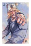  00wormwood blue_lips commentary dixie_cup_hat english_commentary hat heart_ornament highres horse_print horseshoe horseshoe_ornament johnny_joestar jojo_no_kimyou_na_bouken military_hat star_(symbol) star_print steel_ball_run tusk_(stand) tusk_act1 