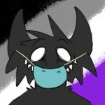  1:1 anthro conditional_dnp empty_eyes fur fur_tuft hi_res lgbt_pride male mask pride_colors rosco_(shadowdog) shadowdog solo teeth tuft white_eyes wolftacos 