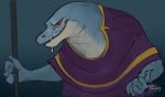  anthro armello bodily_fluids clothed clothing doctorpumpkins drooling komodo_dragon lizard male monitor_lizard reptile saliva scales scalie solo video_games volodar 