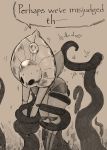  2020 anthro arthropod bound digital_media_(artwork) english_text female godseeker hi_res hollow_knight insect monochrome napalm_express simple_background solo speech_bubble team_cherry tentacles text video_games 