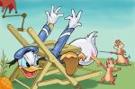 anatid anseriform anthro avian beak bird brown_body brown_fur butt butt_torture chair chip_(disney) chipmunk clothing dale_(disney) disney donald_duck duck feathers food fruit fur furniture ground_squirrel group hat headgear headwear hi_res male mammal monobutt pineapple plant rodent sailor_cap sailor_uniform sciurid sewing_needle stuck tail tail_feathers trio umbrella uniform white_body white_feathers zdrer456