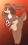  animal_crossing anthro balls beverage bodily_fluids bottomless canid canine canis clothed clothing coffee coffee_mug digby_(animal_crossing) domestic_dog erection fur genital_fluids genitals grimev hi_res looking_at_viewer male mammal morning_wood nintendo penis precum shih_tzu solo toy_dog vein veiny_penis video_games 