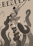  2020 anthro arthropod bound breasts butt digital_media_(artwork) female godseeker hi_res hollow_knight insect monochrome napalm_express simple_background spanking team_cherry tentacles video_games 