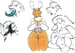  anthro arthropod bee blush bondage_gear bottomless bra breasts canid canine canis cleavage clothed clothing duo female genitals glowing glowing_tongue goon_(goonie_san) goonie-san hi_res hymenopteran insect licking long_tongue looking_at_viewer male male/female mammal mercy_(goonie-san) muzzle_(object) muzzled pussy thick_thighs tongue tongue_out underwear wide_hips wolf 