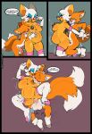 2_tails absurd_res anthro areola arm_pull balls bat bodily_fluids boots breast_play breast_suck breasts canid canine clothing cum cum_in_vagina cum_inside darkened_nipples dialogue duo english_text erection female footwear fox from_behind_position genital_fluids genitals gloves handwear hi_res humanoid_genitalia humanoid_penis justtaylor lactating male male/female mammal miles_prower motion_lines multi_tail navel nipple_fetish nipple_play nipple_suck nipples penis plump_labia precum pregnant pregnant_female rouge_the_bat sega sex shoes socks sonic_the_hedgehog_(series) speech_bubble standing sucking tail text vulva