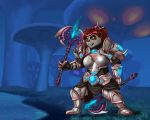  armor axe blizzard_entertainment female hi_res mammal melee_weapon pablocomics pandaren plantigrade solo ursid video_games warcraft warrior weapon 