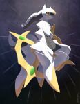  absurdres animal_focus arceus colored_sclera commentary ewokakukaede green_sclera headscarf highres no_humans pokemon pokemon_(creature) pokemon_diamond/pearl/platinum pokemon_focus pokemon_legends:_arceus red_scarf scarf untranslatable_commentary white_headscarf yellow_sclera 