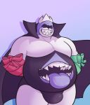 absurd_res barazoku darkner deltarune hi_res humanoid king_spade male mammal multi_mouth open_mouth overweight overweight_male redeyedgazer royalty smile solo stomach_mouth teeth tongue tongue_out video_games 