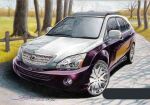  bare_tree car colored_pencil_(medium) commentary_request dated day fence lexus lexus_rx motor_vehicle no_humans original outdoors purple_car road shin_iroenpitsu signature traditional_media tree tree_shade vehicle_focus wooden_fence 