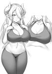  1boy 1girl bare_shoulders blush braid breast_suppress breasts censored clothed_sex draph granblue_fantasy greyscale hair_ornament hair_over_one_eye head_out_of_frame hetero horns kuavera large_breasts licking_lips long_hair looking_at_viewer low_tied_hair monochrome multiple_views narmaya_(granblue_fantasy) navel paizuri paizuri_under_clothes penis pointy_ears pov_crotch simple_background single_braid skin_tight smile solo_focus spandex sports_bra sweat tagme tongue tongue_out very_long_hair white_background 