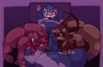 alice_(nonbatnary) anthro balls bat big_butt black_highlights blue_body blue_fur bottom_heavy braces brown_body brown_fur butt collar domestic_cat erection eyewear eyewear_on_head eyewear_only felid feline felis female femboy foreskin freckled_butt freckles fur genitals glasses glasses_only goggles goggles_on_head hair hi_res highlights_(coloring) huge_butt humanoid_genitalia humanoid_penis licking male male/female male/male mammal membrane_(anatomy) membranous_wings nonbatnary nonbinary_(lore) nude oral pear-shaped_figure penile penis penis_lick purple_body purple_fur raccoon_tail_hair red_hair sex slightly_chubby slightly_chubby_anthro slightly_chubby_male studded_collar studs thick_thighs tongue tongue_out unusual_wing_placement vein veiny_penis waist_wings wearing_glasses white_body white_fur white_highlights wide_eyed wide_hips wings yellow_sclera