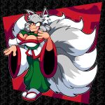 1:1 2024 4_fingers 9_tails animal_humanoid arms_bent bangs big_breasts bobberbobman bottomwear breasts canid canid_humanoid canine canine_humanoid cheek_markings cleavage closed_smile clothed clothing colored curly_hair digital_drawing_(artwork) digital_media_(artwork) english_description eyelashes eyelashes_through_hair facial_markings fangs female female_humanoid fingers fluffy fluffy_tail footwear fox_spirit full-length_portrait green_bottomwear green_clothing green_scarf green_skirt grey_ears grey_hair grey_tail hair head_markings hi_res humanoid inner_ear_fluff kyuteru_(lother) mammal mammal_humanoid markings mouth_closed multi_tail one_eye_closed outline pattern_background pointy_ears pointy_nose portrait red_flip_flops red_inner_ear red_markings scarf shaded simple_background skirt smile socks solo standing tail tailed_humanoid tan_body tan_skin teeth thin_eyebrows topwear translucent translucent_hair tuft two_tone_tail white_clothing white_footwear white_inner_ear_fluff white_outline white_socks white_tail white_topwear yellow_eyes