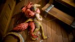 16:9 3d_(artwork) 4k absurd_res anthro anthro_on_anthro armor aroused axe barbarian blender_(artwork) blender_cycles_(artwork) bodily_fluids canid canine corner cum cum_in_ass cum_inside cum_spill digital_media_(artwork) duo ear_piercing ejaculation floor foirgairwolf genital_fluids genitals green_body green_skin hi_res howlark_(foirgairwolf) lizard lizardman male male/male mammal mythological_canine mythological_creature mythology penetration penile penile_penetration penis piercing public public_sex red_body red_skin reptile scalie sex story story_at_source story_in_description tavern tribal weapon werecanid werecanine werecreature werewolf widescreen wood wood_floor