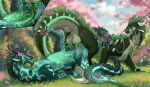  anal anal_penetration animal_genitalia animal_vulva antlers anus balls black_antlers black_horn blue_anus blue_body blue_fur blue_vulva canine_genitalia canine_vulva dragon duo eastern_dragon feral fridaflame fur furred_dragon furred_scalie genitals grass green_anus green_body green_fur hi_res horn intersex intersex/male looking_at_another male maleherm maleherm/male mythological_creature mythological_scalie mythology penetration perineum plant scalie vaginal vaginal_penetration vulva white_horn 