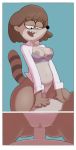  anthro barbera_(regular_show) bottomless breasts brown_body brown_fur brown_hair cartoon_network censored clitoral_hood clitoris clothed clothing female female_on_top female_penetrated fur genitals hair incest_(lore) male male/female male_penetrating male_penetrating_female mammal mature_female mosaic_censorship mother mother_and_child mother_and_son nipples on_top parent parent_and_child penetration procyonid pussy raccoon regular_show rigby_(regular_show) size_difference son ta777371 vaginal vaginal_penetration 