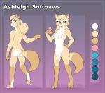  2020 anthro areola ashleigh_softpaws_(vorechestra) blue_eyes breasts cellphone chest_tuft color_swatch domestic_cat ear_piercing ears_up felid feline felis female gradient_background hair hand_on_hip hi_res looking_at_viewer looking_back mammal model_sheet nipples nude phone piercing ragdoll_cat raised_leg raised_tail simple_background small_breasts smartphone solo tuft vorechestra 