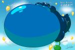 2026 air_inflation belly belly_expansion big_belly big_cheeks big_moobs big_tail birthday black_outline black_text blue_body body_inflation cheek_expansion cozzy cozzy_(character) dated expansion glistening glistening_belly glistening_body happy_birthday heart_symbol hi_res hose hose_in_butt hose_inflation huge_belly huge_cheeks huge_moobs huge_tail hyper hyper_belly hyper_cheeks hyper_inflation hyper_moobs hyper_tail immobile inflation mario_bros midair moob_expansion moobs motion_lines nintendo onomatopoeia outline pink_heart power_balloon puffed_cheeks signature sky sound_effects spherical_inflation swelling tail tail_expansion text tube_bulge white_text