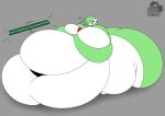 2026 apenas_um_toddyn artist_logo artist_name belly belly_on_ground belly_overhang big_belly big_breasts big_butt breasts butt chest_spike clothing colored deep_navel digital_media_(artwork) english_text eyelashes female flat_colors gardevoir generation_3_pokemon green_clothing green_hair grey_background hair heart_symbol hi_res huge_belly huge_breasts huge_butt huge_thighs humanoid hyper hyper_belly hyper_breasts hyper_butt hyper_thighs logo looking_at_viewer morbidly_obese morbidly_obese_female morbidly_obese_humanoid navel nintendo not_furry obese obese_female obese_humanoid overweight overweight_female overweight_humanoid pokemon pokemon_(species) red_eyes simple_background smile smiling_at_viewer solo spikes spikes_(anatomy) text thick_thighs three-quarter_view white_body