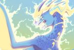  2020 blue_eyes digital_media_(artwork) dragon hi_res horn icelectricspyro membrane_(anatomy) membranous_wings open_mouth spines teeth wings 