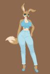  anthro big_breasts blinky_bill_(series) blue_eyes breasts canid canine canis clothed clothing cocaine-leopard conditional_dnp daisy_dingo digital_media_(artwork) dingo female footwear hi_res high_heels lipstick looking_at_viewer makeup mammal nipple_outline pose seductive shoes simple_background solo standing wide_hips 