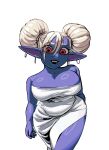 big_breasts black_lipstick breasts clothing dress ear_piercing ear_ring female hi_res league_of_legends lipstick looking_at_viewer makeup oppmann piercing pointy_ears poppy_(lol) red_eyes ring_piercing riot_games shortstack simple_background smile solo tencent tight_clothing tight_dress wet wide_hips yordle